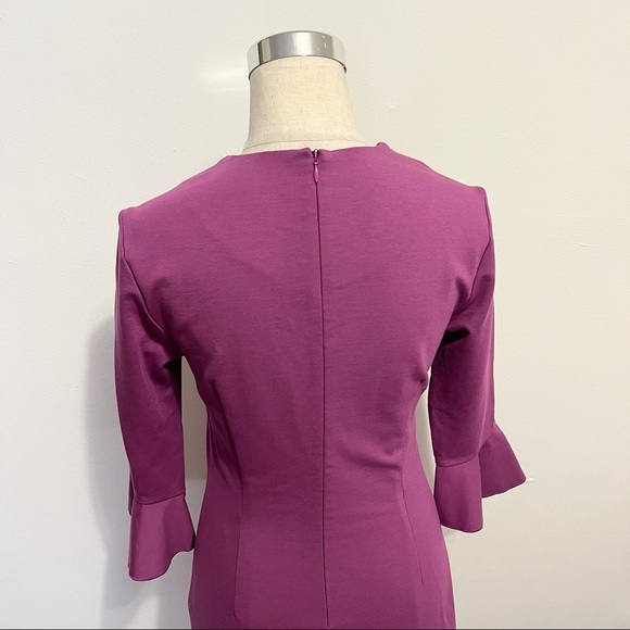 Banana Republic Purple Ponte Flutter Sleeve Career Dress Womens Size 4 - Picture 9 of 10